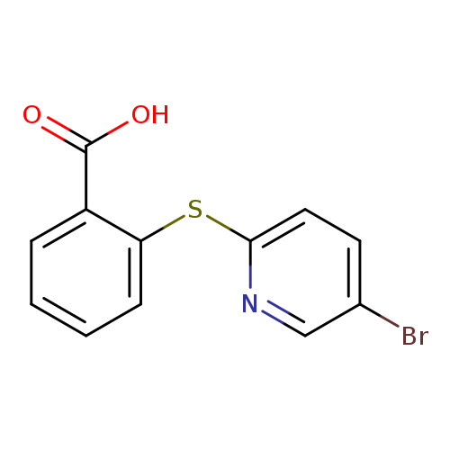 Brc1ccc(nc1)Sc1ccccc1C(=O)O