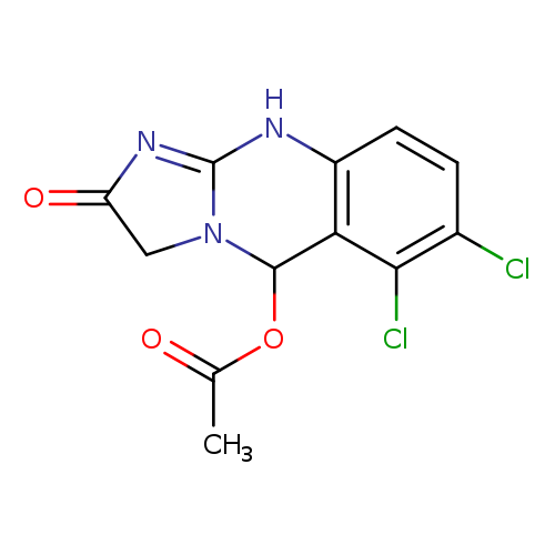 CC(=O)OC1N2CC(=O)N=C2Nc2c1c(Cl)c(cc2)Cl