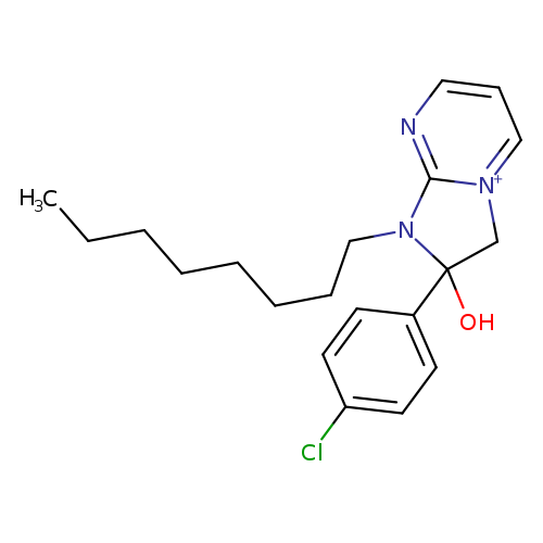 CCCCCCCCN1c2nccc[n+]2CC1(O)c1ccc(cc1)Cl