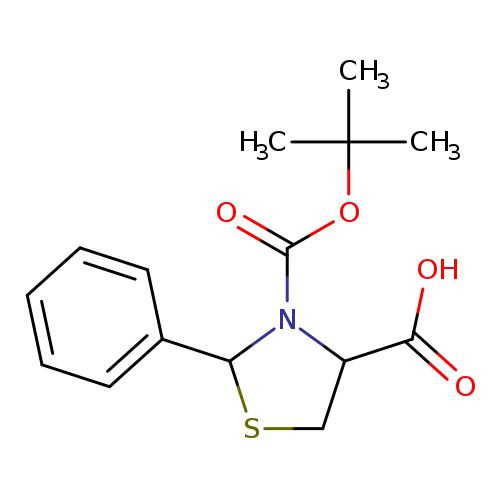 O=C(N1C(CSC1c1ccccc1)C(=O)O)OC(C)(C)C