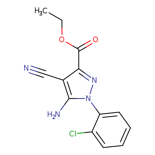 CCOC(=O)c1nn(c(c1C#N)N)c1ccccc1Cl