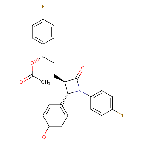 Oc1ccc(cc1)[C@@H]1[C@@H](CC[C@@H](c2ccc(cc2)F)OC(=O)C)C(=O)N1c1ccc(cc1)F