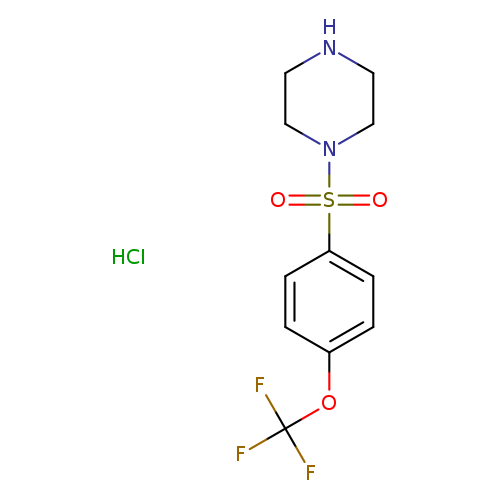 FC(Oc1ccc(cc1)S(=O)(=O)N1CCNCC1)(F)F.Cl