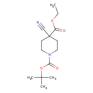CCOC(=O)C1(C#N)CCN(CC1)C(=O)OC(C)(C)C