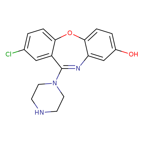 Clc1ccc2c(c1)C(=Nc1c(O2)ccc(c1)O)N1CCNCC1