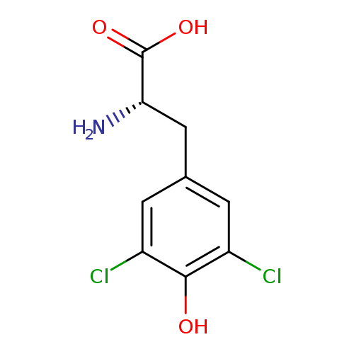 OC(=O)[C@H](Cc1cc(Cl)c(c(c1)Cl)O)N