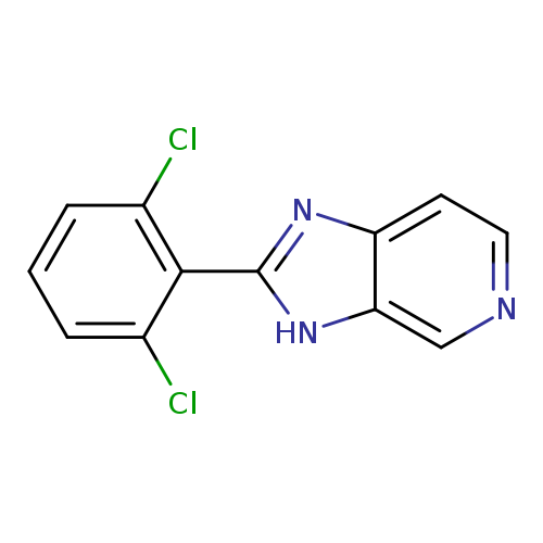 Clc1cccc(c1c1nc2c([nH]1)cncc2)Cl