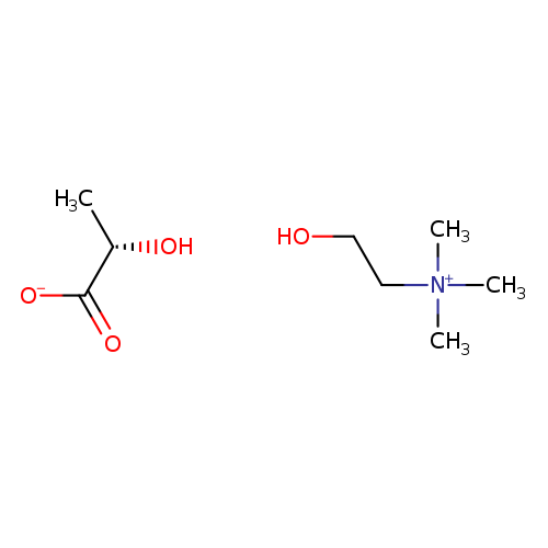 C[C@@H](C(=O)[O-])O.OCC[N+](C)(C)C