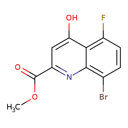COC(=O)c1cc(O)c2c(n1)c(Br)ccc2F