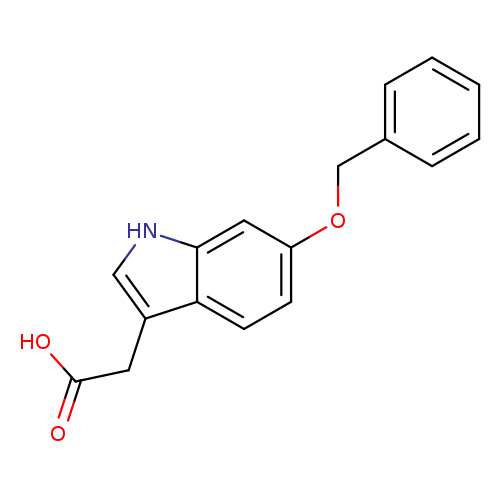 OC(=O)Cc1c[nH]c2c1ccc(c2)OCc1ccccc1