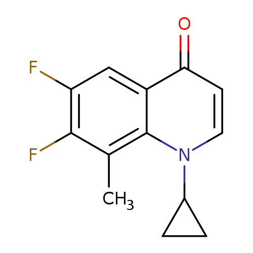 Fc1cc2c(=O)ccn(c2c(c1F)C)C1CC1