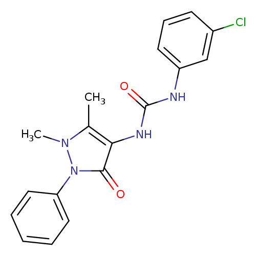 O=C(Nc1c(=O)n(n(c1C)C)c1ccccc1)Nc1cccc(c1)Cl