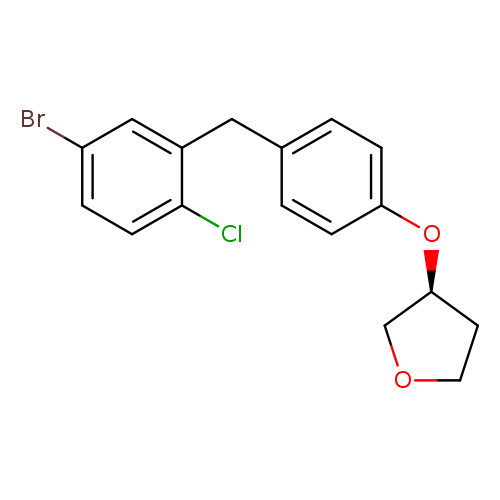 Brc1ccc(c(c1)Cc1ccc(cc1)O[C@@H]1COCC1)Cl