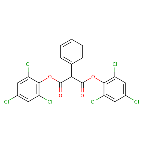 O=C(C(c1ccccc1)C(=O)Oc1c(Cl)cc(cc1Cl)Cl)Oc1c(Cl)cc(cc1Cl)Cl