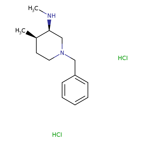 CN[C@H]1CN(CC[C@H]1C)Cc1ccccc1.Cl.Cl