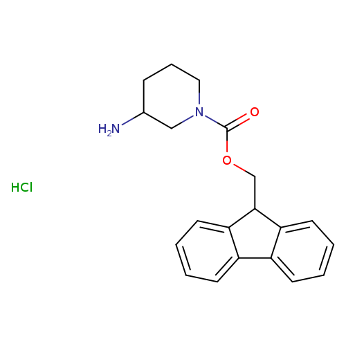 NC1CCCN(C1)C(=O)OCC1c2ccccc2c2c1cccc2.Cl