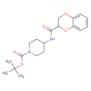 O=C(C1COc2c(O1)cccc2)NC1CCN(CC1)C(=O)OC(C)(C)C