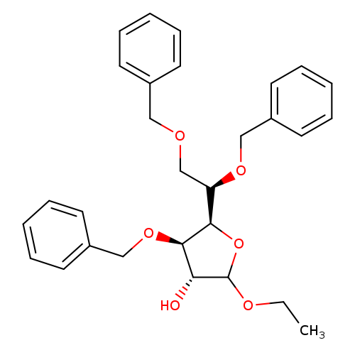 CCOC1O[C@@H]([C@@H]([C@H]1O)OCc1ccccc1)[C@H](OCc1ccccc1)COCc1ccccc1