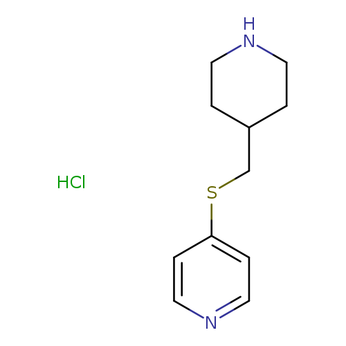 N1CCC(CC1)CSc1ccncc1.Cl