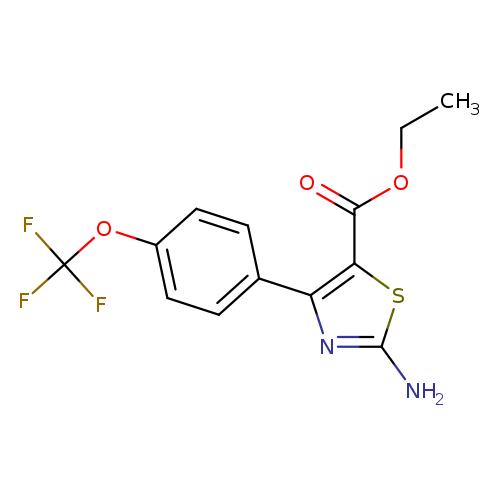 CCOC(=O)c1sc(nc1c1ccc(cc1)OC(F)(F)F)N