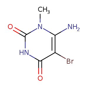 O=c1[nH]c(=O)c(c(n1C)N)Br