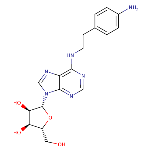 OC[C@H]1O[C@H]([C@@H]([C@@H]1O)O)n1cnc2c1ncnc2NCCc1ccc(cc1)N