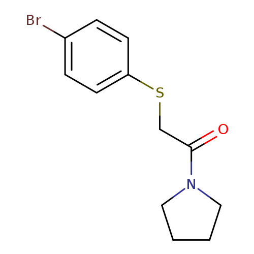 O=C(N1CCCC1)CSc1ccc(cc1)Br