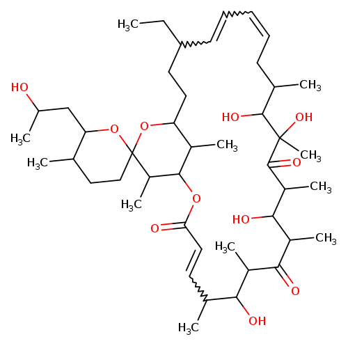 CCC1C=CC=CCC(C)C(O)C(C)(O)C(=O)C(C)C(O)C(C)C(=O)C(C(C(C=CC(=O)OC2C(C(CC1)OC1(CCC(C(O1)CC(O)C)C)C2C)C)C)O)C