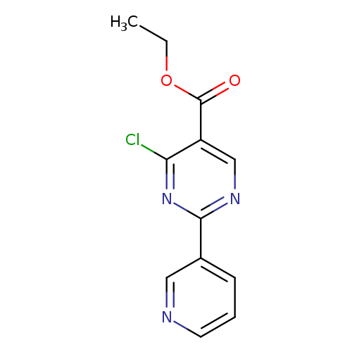 CCOC(=O)c1cnc(nc1Cl)c1cccnc1