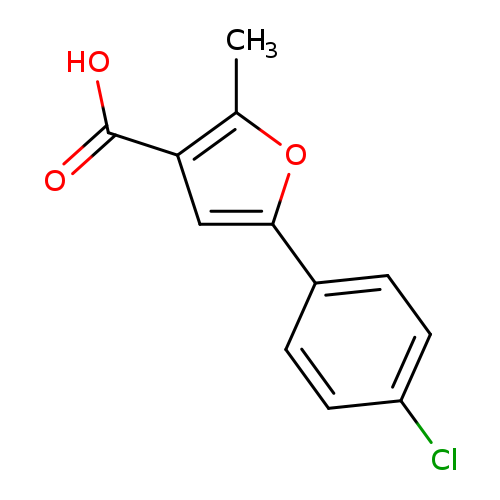 Clc1ccc(cc1)c1oc(c(c1)C(=O)O)C