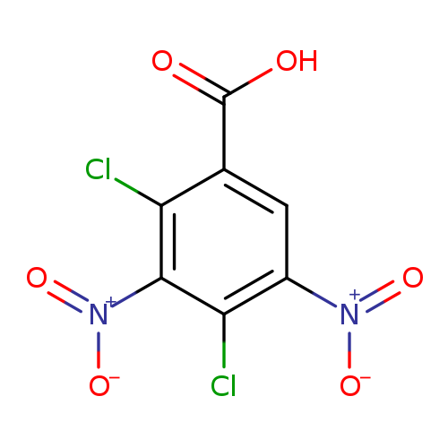 [O-][N+](=O)c1cc(C(=O)O)c(c(c1Cl)[N+](=O)[O-])Cl