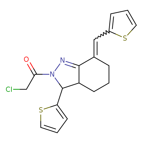 ClCC(=O)N1N=C2C(C1c1cccs1)CCCC2=Cc1cccs1