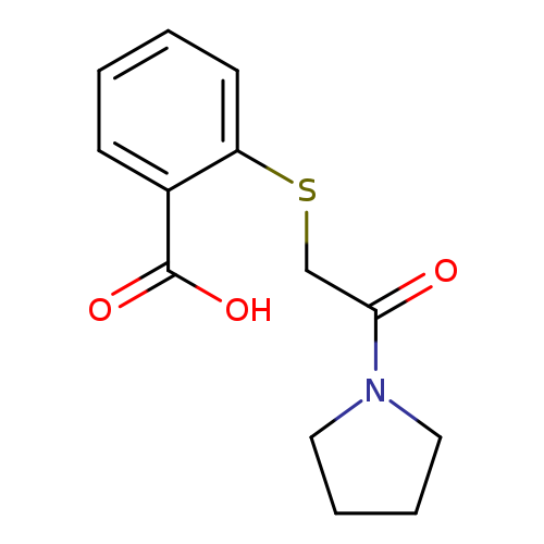 O=C(N1CCCC1)CSc1ccccc1C(=O)O