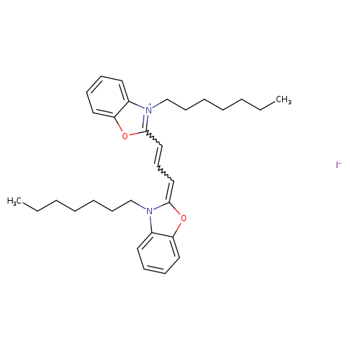 CCCCCCC[n+]1c(C=CC=c2oc3c(n2CCCCCCC)cccc3)oc2c1cccc2.[I-]