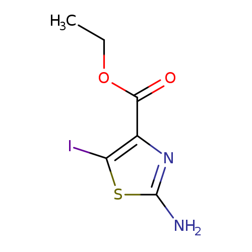 CCOC(=O)c1nc(sc1I)N