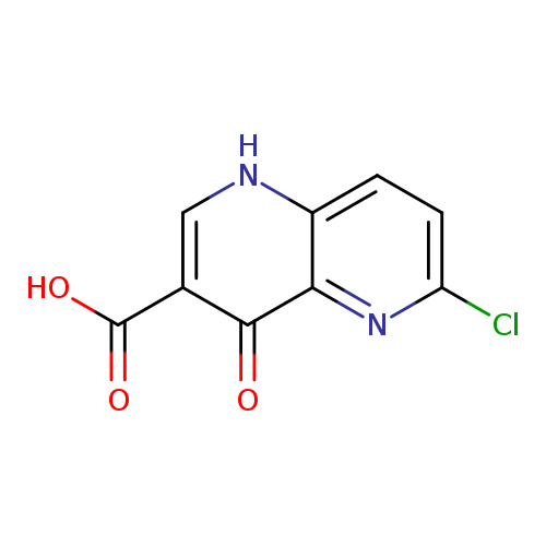 Clc1ccc2c(n1)c(=O)c(c[nH]2)C(=O)O