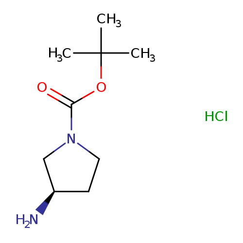 N[C@@H]1CCN(C1)C(=O)OC(C)(C)C.Cl