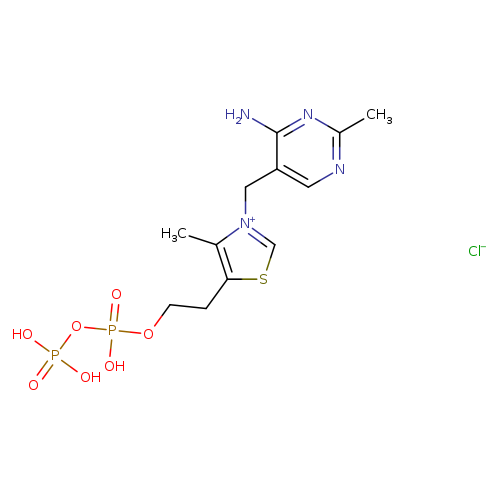 Cc1ncc(c(n1)N)C[n+]1csc(c1C)CCOP(=O)(OP(=O)(O)O)O.[Cl-]