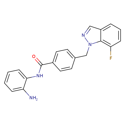 O=C(c1ccc(cc1)Cn1ncc2c1c(F)ccc2)Nc1ccccc1N