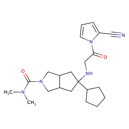 N#Cc1cccn1C(=O)CNC1(CC2C(C1)CN(C2)C(=O)N(C)C)C1CCCC1