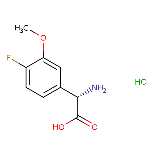 COc1cc(ccc1F)[C@@H](C(=O)O)N.Cl