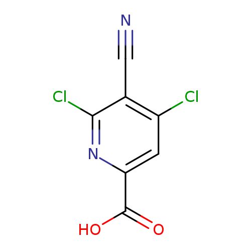 N#Cc1c(Cl)cc(nc1Cl)C(=O)O