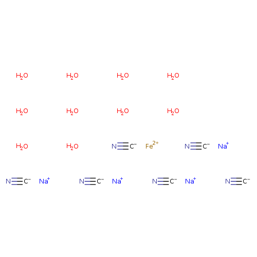 N#[C-].N#[C-].N#[C-].N#[C-].N#[C-].N#[C-].O.O.O.O.O.O.O.O.O.O.[Na+].[Na+].[Na+].[Na+].[Fe+2]