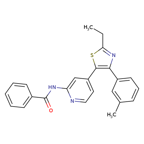 CCc1nc(c(s1)c1ccnc(c1)NC(=O)c1ccccc1)c1cccc(c1)C