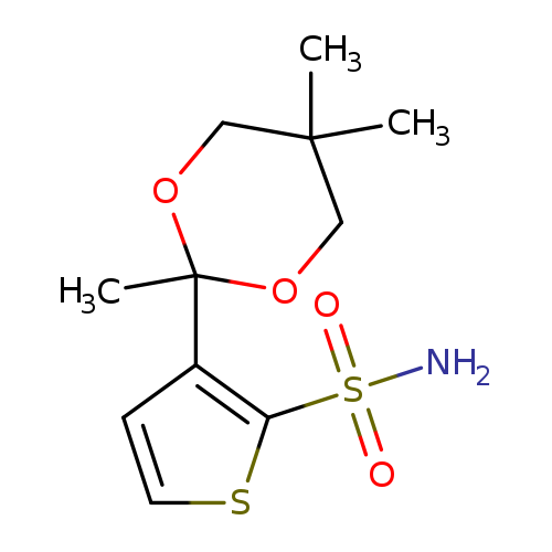 CC1(OCC(CO1)(C)C)c1ccsc1S(=O)(=O)N