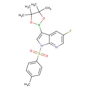 Fc1cnc2c(c1)c(cn2S(=O)(=O)c1ccc(cc1)C)B1OC(C(O1)(C)C)(C)C