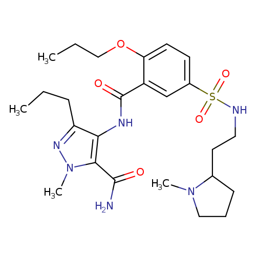 CCCOc1ccc(cc1C(=O)Nc1c(CCC)nn(c1C(=O)N)C)S(=O)(=O)NCCC1CCCN1C