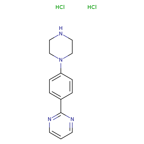 N1CCN(CC1)c1ccc(cc1)c1ncccn1.Cl.Cl