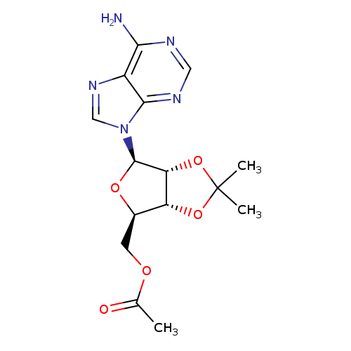 CC(=O)OC[C@H]1O[C@H]([C@H]2[C@@H]1OC(O2)(C)C)n1cnc2c1ncnc2N