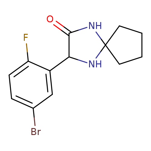 O=C1NC2(NC1c1cc(Br)ccc1F)CCCC2